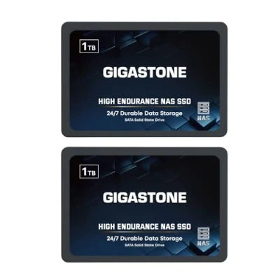 Immagine di Gigastone Enterprise SSD 1TB NAS Cache (set da 2) 24 ore su 24, 7 giorni Alta Resistenza TLC business server RAID Network Attached Storage SATA III 2,5 Pollici Unità a stato solido interno