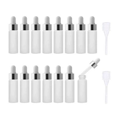 Immagine di Enslz 15mini bottiglie vuote per olio essenziale smerigliato da 5ml con contagocce riutilizzabili flaconcino di nasale ricaricabile
