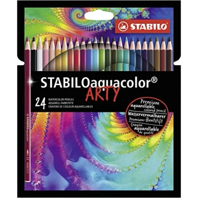 Immagine di Matita colorata acquarellabile STABILOaquacolor ARTY Astuccio da 24 Colori assortiti