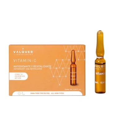 Immagine di Fiale per il viso alla vitamina C Valquer Laboratorios. Siero viso. Antiossidante e balsamo. Tutti i tipi di pelle. Con acido ialuronico. Antiacne 5 Pz X 2 Ml