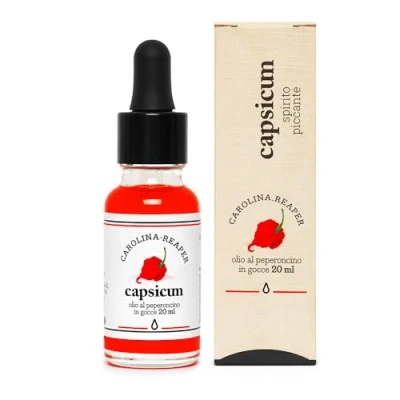 Immagine di Olio Piccante Peperoncino Capsicum Al 20 Ml 100% Made In Italy A Gocce (Carolina Reaper)