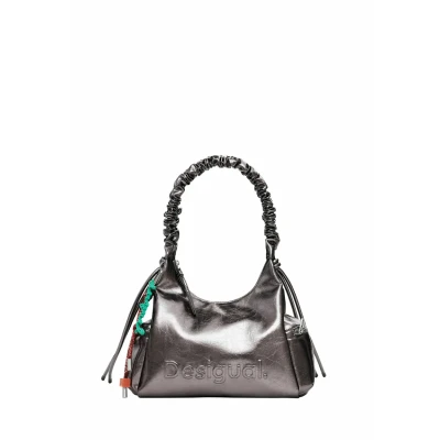 Immagine di Desigual Metallic Medium 3D LOGO WITH Ruched Borsa a mano, Donna, Taglia: One Size, Multi coloured