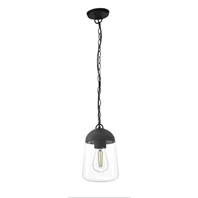 Immagine di wonderlamp W T000056 Lampada a sospensione da esterno per giardino, altezza regolabile, nero antracite, lampadina E27