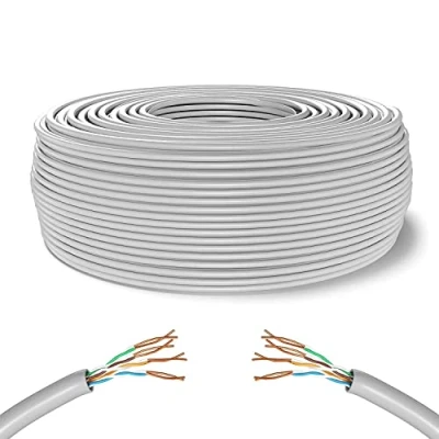 Immagine di MY SMART SHOP CAVO DI RETE CAT6 MATASSA CATe 6 LAN ETHERNET M BOBINA INTERNET PLUG MODEM ROUTER ACCESS POINT REAPETER CCA RJ45 GIGABIT 10/100/1000 Mbps (100, BIANCO, FTP)