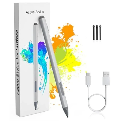 Immagine di Microsoft Surface Penna, Penna per Pro 11/10/9/X/8/7/6/5/4/3, Go 4/3/2/1, Laptop/Studio/Book 4/3/2/1 stilo con rifiuto del palmo, 4096 sensibilità alla pressione