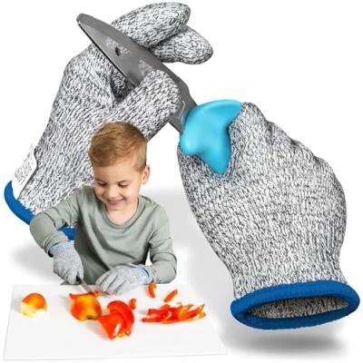 Immagine di Guanti antitaglio LauterSchutz® PREMIUM taglie per bambini tessuto PE a fibre incrociate materiale ad alto comfort ed elastico CLASSE DI PROTEZIONE AL TAGLIO C (taglia 2XS (4 6 anni))