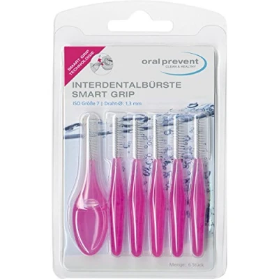 Immagine di ORALE Interdentale Prevent Spazzole Smart Grip 1.30 mm Viola, confezione da (2 X 6 pezzi)