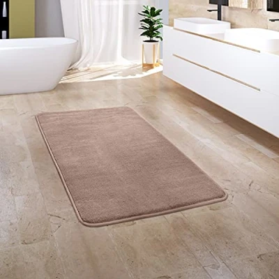 Immagine di Paco Home Tappeto Bagno Tappetino da Doccia Morbido Memory Foam Effetto 3D Lavabile, Dimensione:65x120 cm, Colore:Beige 2