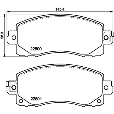 Immagine di HELLA 8DB 355 039 161 Kit pastiglie freno con segnalatore acustico usura SUBARU: Impreza V Hatchback, XV II, Outback VI