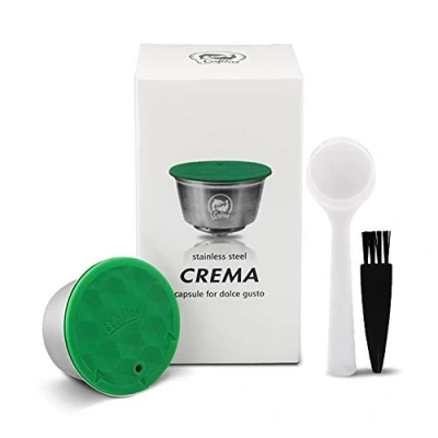 Immagine di I Cafilas capsula filtro da caffè riutilizzabile, für Dolce Gusto, ricaricabile, compatibile con 1 cucchiaio e spazzola per pulire