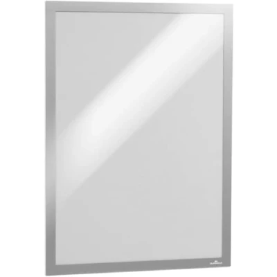 Immagine di Durable 483821 Duraframe Cornice Espositiva Adesiva, per Superfici Lisce e Solide, Formato A3, Confezione da 1 Pezzo, Argento Metallizzato