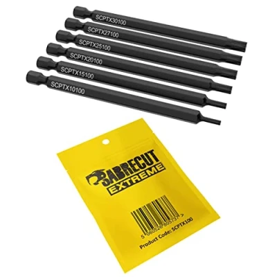 Immagine di 6 punte per cacciavite Torx SabreCut SCPTX100 T10 T15 T20 T25 T27 T30 x 100 mm (lunghezza)