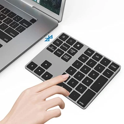 Immagine di Yeemie Tastierino numerico Bluetooth, Tastiera Bluetooth in Alluminio, Tasti 34 Esterna Scorciatoia per iMac, iOS Air, PRO, e Mac Mini, Nero