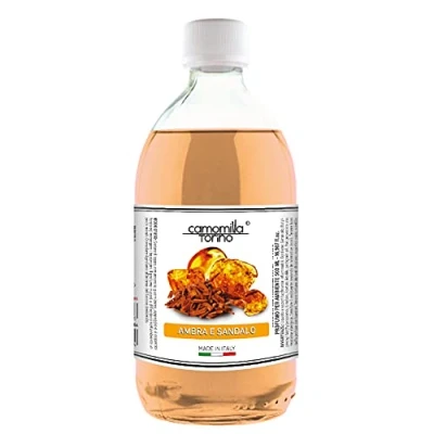 Immagine di Ricarica profumo 500ml. in 25 fragranze per Diffusore a bastoncini. Italy. Fiori Frutti ambienti 500 ml.&quot;Camomilla&quot; (ambra e sandalo)