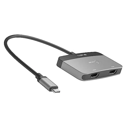 Immagine di j5create 8K USB TypeC a doppio HDMI Display Adapter Singolo 8K60/4K144 o 4K60 Supporta la modalità estesa MST, per giocatori e professionisti, adatto Windows Laptop (JCA465)