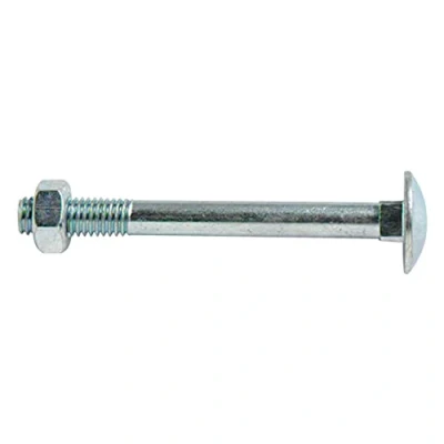 Immagine di Bulk Hardware BH02175 Bullone a Testa Tonda e Quadro Sottotesta con Dado, M10, 150 mm, Bianco, Set di 2
