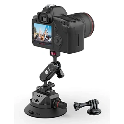 Immagine di ULANZI SC 02 4,5&quot; supporto a ventosa per GoPro, con pompa e braccio magico NOTA sgancio rapido, da auto Insta360, DJI Osmo Action
