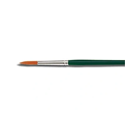 Immagine di Kreul 721003 Pennelli universali Basic Synthetics in peli di Nylon Sottili, Rotondi, Misura 3, per Arte, Hobby, Scuola e Grandi Usi, Colore Green, Größe