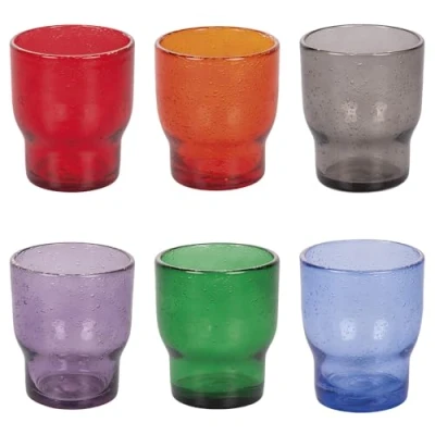 Immagine di Villa d&#039;Este Home Tivoli Set 6 bicchieri acqua 325 ml, in pasta di vetro, Colorful, Unico