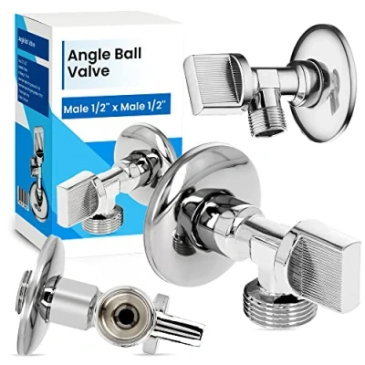 Immagine di Valvola Angolo Sfera 1/2&#039;&#039; x Filettatura Interna Ottone Cromato Lavatrice Lavastoviglie Regolazione Tubi Acqua Fredda Calda Connessione Tappo a Vite