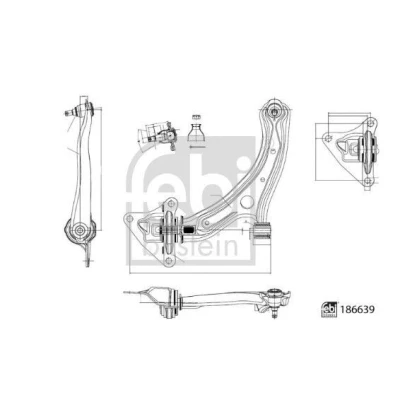 Immagine di FEBI BILSTEIN 186639 Braccio oscillante, Sospensione ruota HONDA: Insight II Hatchback, Jazz 3