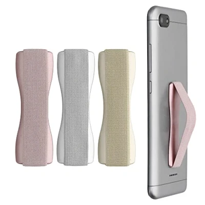 Immagine di kwmobile Supporto Dita Cellulare Set 3X Fasce Elastiche Sostegno Antiscivolo Antiurto Telefonino Universale Finger Holder Phone Oro/Argento/Oro Rosa