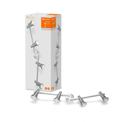 Immagine di LEDVANCE LED SPOT GU10 Faretto a 4 Fiamme di Qualità in Alluminio, Adatto per Pareti e Soffitti Interni, Lampade Sostituibili Incluse, Bianco Caldo, 2700K, 4x3W