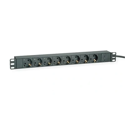 Immagine di Roline 19.07.1623 Multipresa per rack 19 8 scomparti Nero Connettore IEC 1 pz.