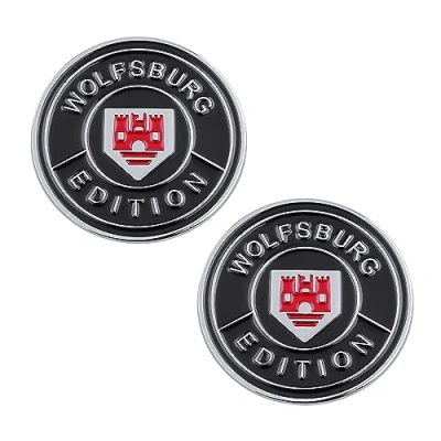 Immagine di Emblema tedesco Wolfsburg totem auto decorazione è incollato casualmente (argento rosso Wolfsburg)