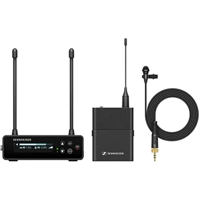Immagine di Sennheiser Sistema microfonico digitale portatile wireless UHF con lavalier omnidirezionale ME2 set EW DP (S4 7), Nero (700014)