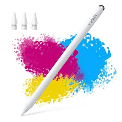 Immagine di UGREEN Penna iPad con Ricarica Wireless, Magnetico per Tablet Rifiuto da Palmo e Sensibile all&#039;Inclinazione Compatibile PRO 12,9/11&quot; 2018 2022, Air 4/5, 10, Mini 6