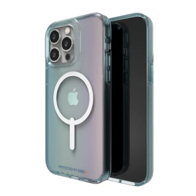 Immagine di Gear 4 ZAGG Milan Snap D30 Custodia protettiva compatibile con iPhone 14 Max, sottile, antiurto, ricarica wireless (Aurora Ombre)