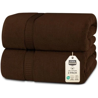 Immagine di Utopia Towels Lussuoso telo da bagno Jumbo, 600 g/m², 100% cotone filato ad anello, altamente assorbente e asciugatura rapida, extra large, asciugamano di qualità alberghiera (89 x 188