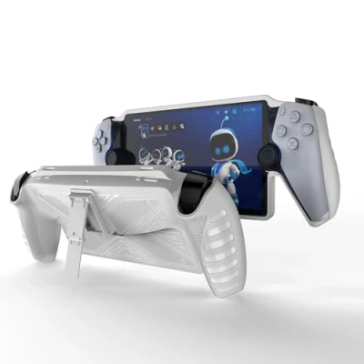 Immagine di QINOUK Custodia per Sony PlayStation Portal, [Antigraffio] Morbido TPU Protettiva con Kickstand, Silicone Case Portal Bianco