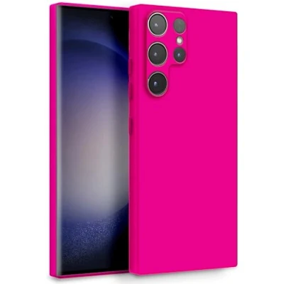 Immagine di MyGadget Cover per Samsung Galaxy S23 Ultra Custodia in Silicone Morbido a Doppio Strato Case con Protezione Fotocamera &amp; Fodera Interna Antigraffio Magenta Rosso