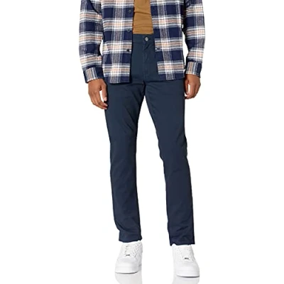 Immagine di Amazon Essentials Pantaloni in Twill Elasticizzati con 5 Tasche Slim Uomo, Blu Marino, 35W / 32L
