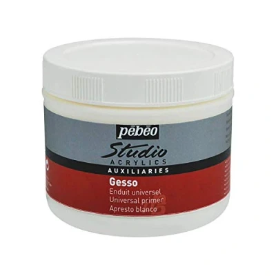 Immagine di Pébéo Studio Acrylics gesso 500 ml bianco Sottofondo colori acrilici per preparare tutti i supporti Barattolo di acrilico