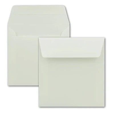 Immagine di Buste di colore bianco, formato quadrato 160 x mm, con striscia adesiva 25 Umschläge crema