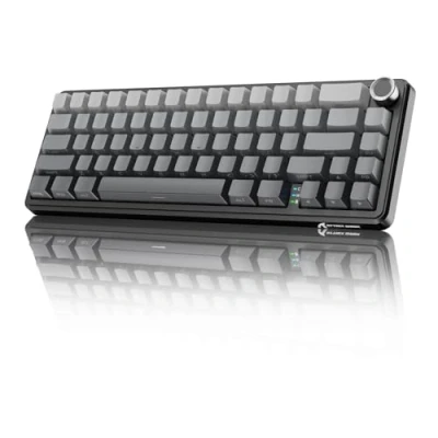 Immagine di MAMBASNAKE X ATTACK SHARK X66 65% Tastiera Meccanica Wireless Con Manopola, Hot Swap RGB Gaming Keyboard 60 Percento, BT/2.4G/USB C,Linear Switch,Tasti PBT Stampati Lateralmente Moonlit Night