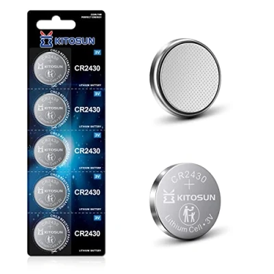 Immagine di Kitosun CR2430 Batteria Bottone al Litio 3V Pile 3 Volt cr 2430 Batterie Celle per Volvo Telecomando con Chiave Auto Fossil Hybrid Orologio Intelligente Sistema di Sicurezza Radio (5 pezzi)