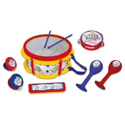 Immagine di Bontempi JoyfulSounds Kit Musicale Assortito con Tamburo, Cembalo, Nacchere, Armonica e Maracas per un&#039;Esplosione di Allegria, Colore Standard, 60 2941