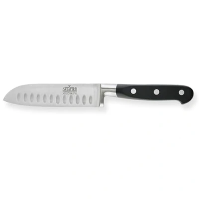 Immagine di RICHARDSON SHEFFIELD V Sabatier Santoku, Coltello in Acciaio Inox di Alta qualità, Inossidabile, Nero, 17,5 cm