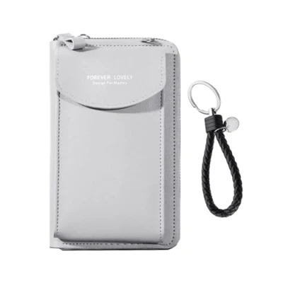 Immagine di NyxSeat 1 borsa a tracolla per cellulare con portachiavi in corda intrecciata, pelle, impermeabile, regolabile, portamonete scomparto carte di credito