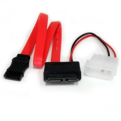 Immagine di StarTech.com SLSATAF12 Cavo Adattatore Slimline SATA a E, Alimentazione LP4, 30.5 cm, Rosso