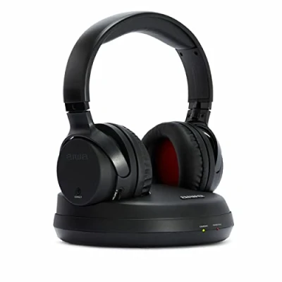 Immagine di Aiwa WHF 930D Cuffie RF Stereo TV Wireless, Trasmettitore Dock di Ricarica, Tecnologia Wireless Radio Frequency, Controllo Volume, 10 ore autonomia