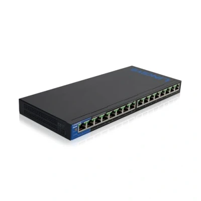 Immagine di Linksys LGS116P EU Switch di rete Gigabit non gestito a 16 porte, 1.000 Mbps, 8 porte PoE+, per aziende, uffici domestici, sorveglianza IP, sdoppiatore Ethernet desktop