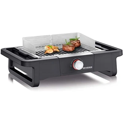 Immagine di SEVERIN Style Evo PG 8123 Barbecue elettrico per interni ed esterni, con avvio rapido fino a 350 C, balcone distribuzione ottimale del calore, colore: Nero