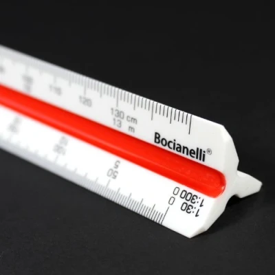 Immagine di Bocianelli 15 cm Scalimetro in Plastica Righello Triangolare Professionale 1:10 1:20 1:25 1:30 1:40 1:50 1:100 1:200 1:250 1:300 1:400 1:500 Disegno Tecnico Architettura Ingegneria
