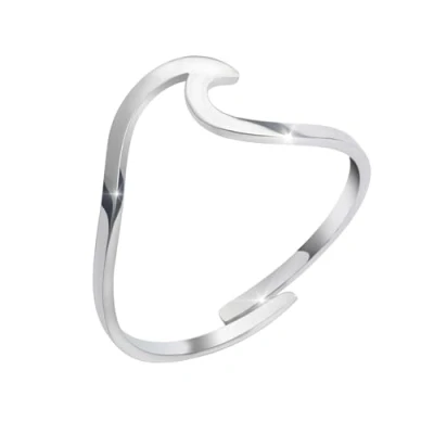 Immagine di GD GOOD.designs Anello Wave Argento da donna Impermeabile regolabile in acciaio inossidabile I Incl. confezione regalo