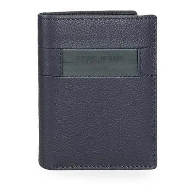 Immagine di Pepe Jeans Checkbox Portafogli e in Pelle bovina, Nero, Marrone, Blu Grigio, blu, Taglia unica, Portafoglio
